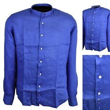 Camicia lino uomo a manica lunga coreana alla collo coreano estiva camicie l xl