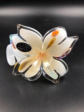 Fiore in vetro di Murano soprammobile vintage design anni 70 colore a fantasia