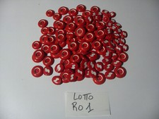 100 PZ BOTTONI PLASTICA ANNI 70 VINTAGE DIAMETRO 1,2 - 2,2 CM ROSSO BIANCO ROSSI