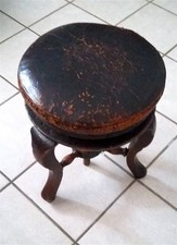 Sgabello antico per pianoforte con seduta in pelle