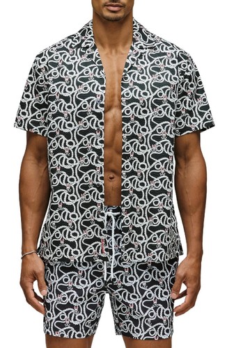 Camicia uomo psycho bunny - psycho, nera