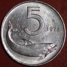 Italy 5 Lire 1972 KM# 92
