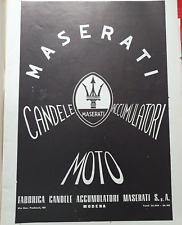 MOTO CANDELE ACCUMULATORI MASERATI  - ADVERT PUBBLICITA' EPOCA ADVERTIS ADV-MTC3