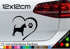 Adesivo cuore chihuahua cane dog chiwa love sticker zampa FCI razza 12 x 12 cm