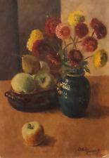 ATTILIO FERRERO, Olio su cartone, "Composizione", Torino 1942