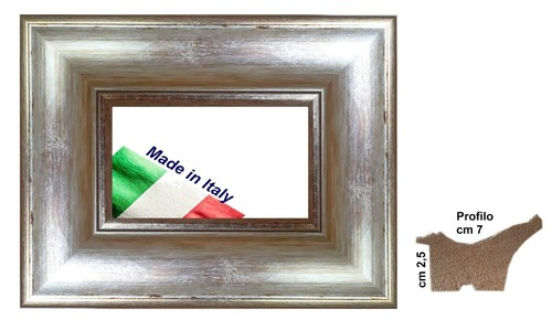 Cornice argento legno - legno, da