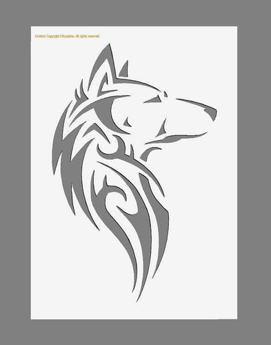 Stencil mylar lupo tribale - stencil,