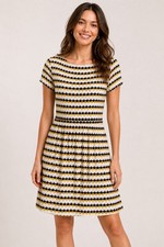 Abito blu giallo blusa svasata