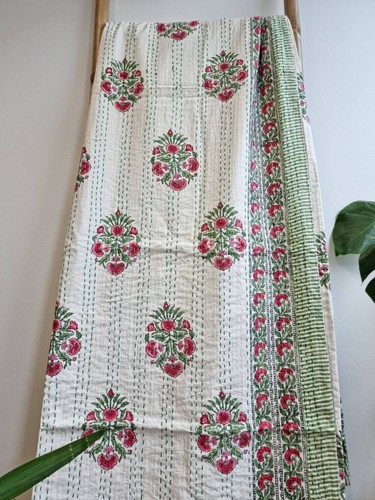 Copriletto trapuntato kantha - copriletto,