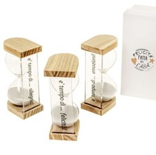 1 PZ PLEXI Clessidra con base legno e plexi 11.5 cm BOMBONIERA 1CMO