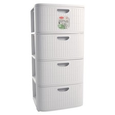 Stefanplast Cassettiera salvaspazio 4C (40x40x80cm) DOMUS HOME COLLECTION Bianco