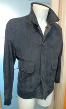 GIUBBINO UOMO NERO TG. 48 VESTE 50 IN VERA PELLE E RENNA DOUBLE FACE - GIACCA