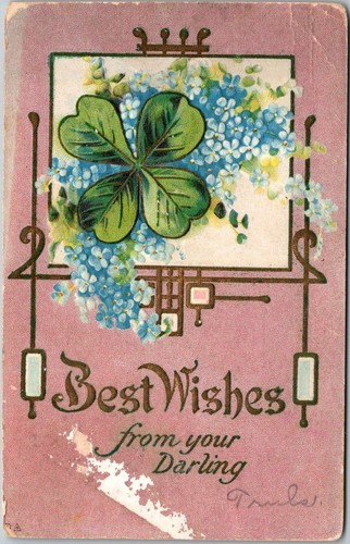 Cartolina epoca 1910 auguri - cartolina,
