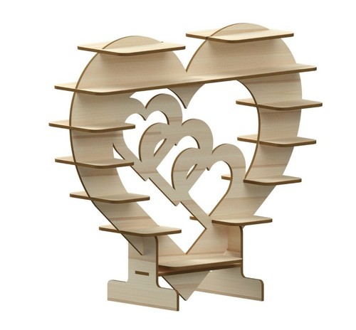 Espositore cuore legno - cuore,