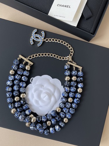 Collana chanel cristallo - cristallo, blu