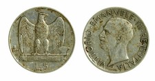 pci4623) Vittorio Emanuele III  (1901-1943) - 5 Lire Aquilino 1928 **