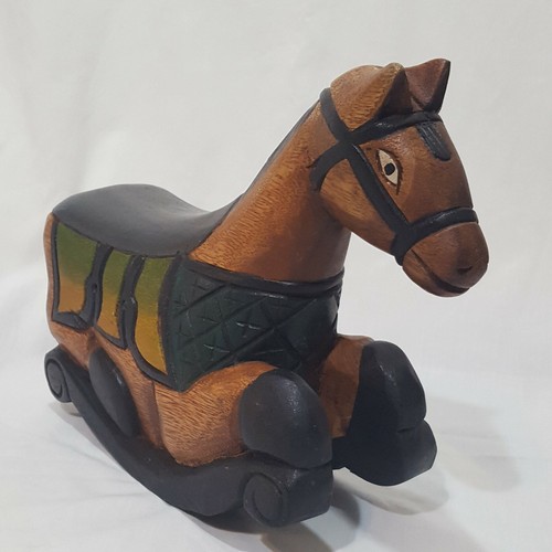 Wooden carved rocking horse - wooden,