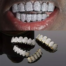 Set Denti Grillz Bocca Inferiore Oro Argento Denti Griglie Rimovibili Gioielli