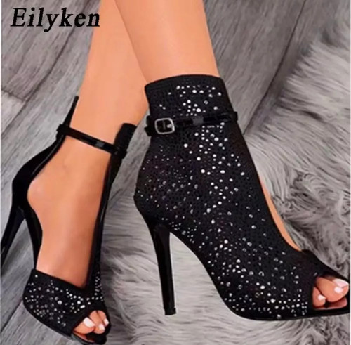 Stivaletti neri con strass - neri,