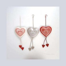 CUORE ROSSO BIANCO ARGENTO CON