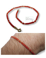 Bracciale Uomo in Oro 18 Kt di 750 giallo e Corallo rosso braccialetto da Donna