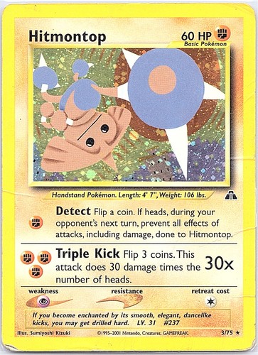 Hitmontop rare neo - 3/75,