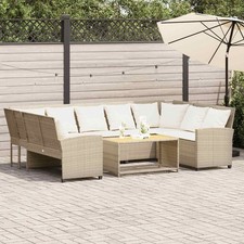 Divano da Giardino a 5 Posti con Cuscini in Polyrattan Marrone vidaXL
