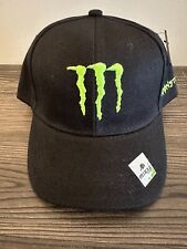 NUOVO cappello Monster Energy nero/verde fluo tesa curva regolabile ricamato