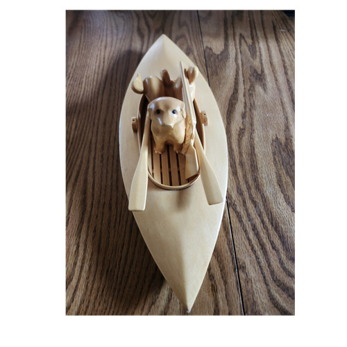 Wood kayak boat model dog - kayak,