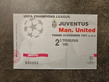 BIGLIETTO: 10.12.1997 JUVENTUS - MANCHESTER UNITED | RARA VERSIONE GRIGIA