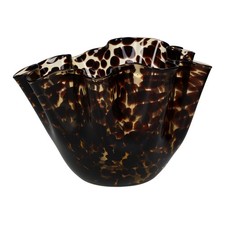 Vaso in vetro maculato marrone