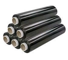 6 BOBINE FILM ESTENSIBILE NERO PER IMBALLAGGIO H50CM DA 2,0 KG 23 MICRON