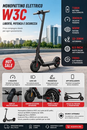 Iscooter w3c monopattino - –,
