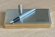 PARKER 75 SET Fountain Pen-STERLING SILVER VERMEIL-CISELE'-GOLD NIB “750-18Ct.