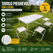 Tavolo Pieghevole con 4 Sedie