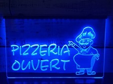 Insegna Luminosa Neon LED Pizzeria Ouvert APERTA Pizzeria Negozio Decorazione Casa Insegna