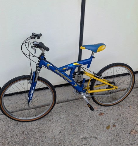 Mountain bike blu gialla - mountain, full