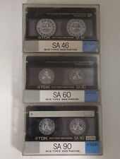 Lotto 3x TDK SA 46 60 90 1988 TIPO 2 II CROMO musicassette vergini cassette