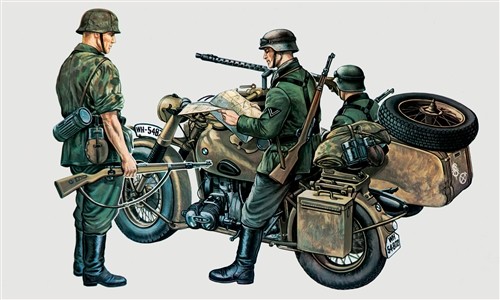 Italeri bmw with side car - with,