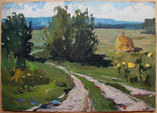 Dipinto olio sovietico ucraino