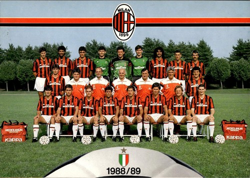 Cartolina squadra milan - squadra, ac