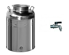 Contenitore fusto bidone olio Inox 18/10 Belvivere 10 20 30 50 100 lt made Italy