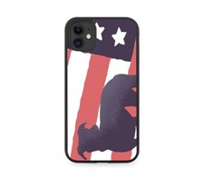 American Greyhound Silhouette Rubber Phone Case America Stripes Dogs K377