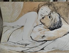 Salvatore Fiume Amanti Litografia Originale Firmata Numerata Timbro Galleria 