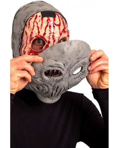 Maschera alieno doppio viso - maschera,