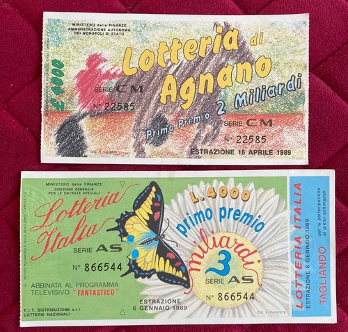 Biglietti lotterie 1989 - lotterie,