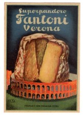  Cartolina FANTONI VERONA super pandoro  ill GIN KA o GIAN KA litografia anni 20