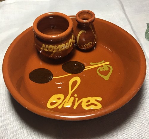 Piatto oliva ceramica redware - piatto,