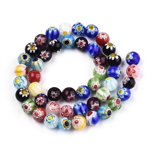 65pz millefiori perline vetro - 65pz,