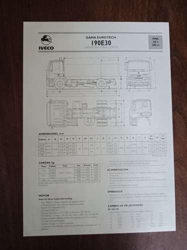 Ficha técnica camion iveco - técnica,